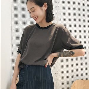 short sleeve ringer t shirt